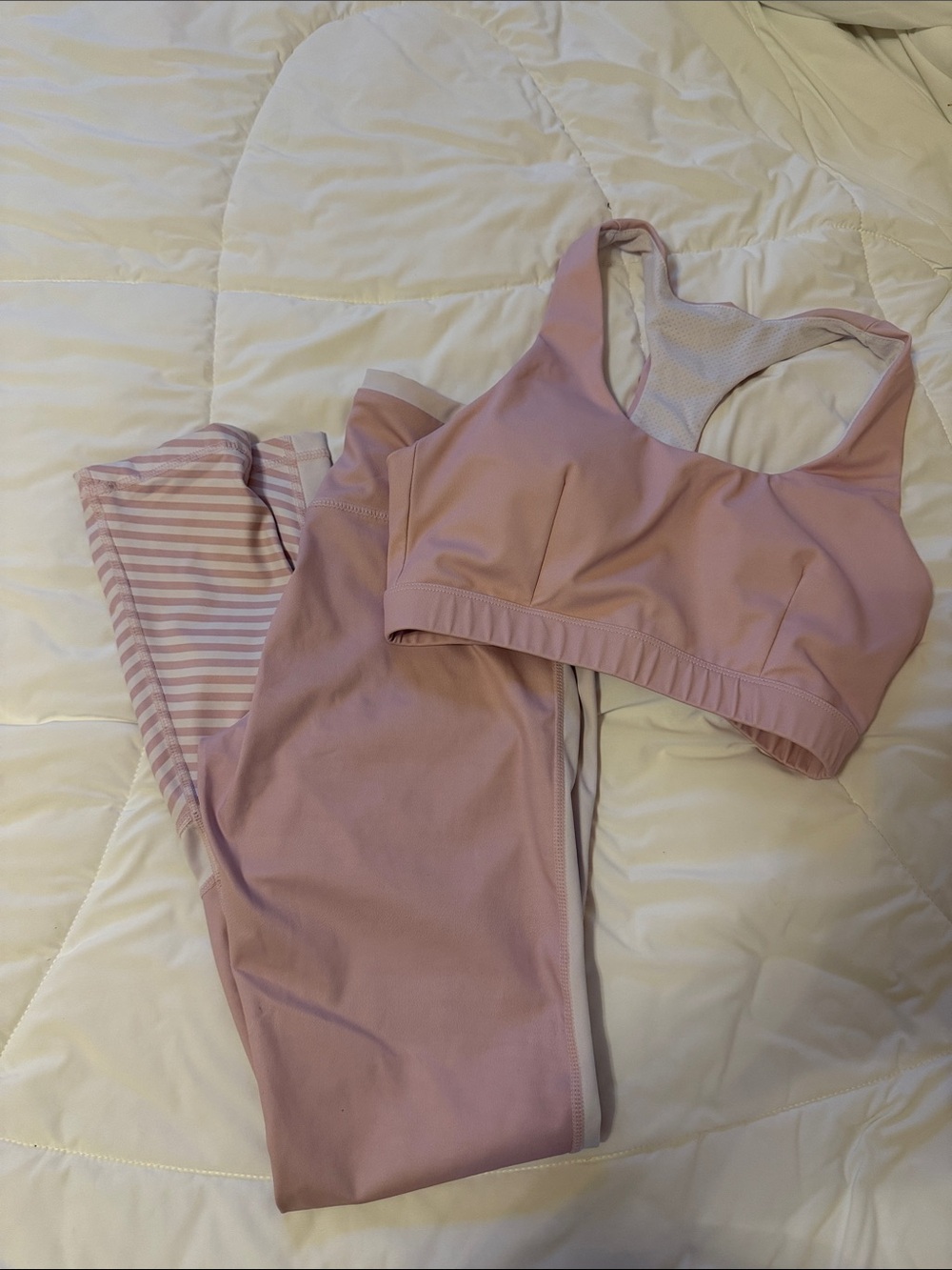 SHEIN Dusty Rose Sports Bra and Leggings Set